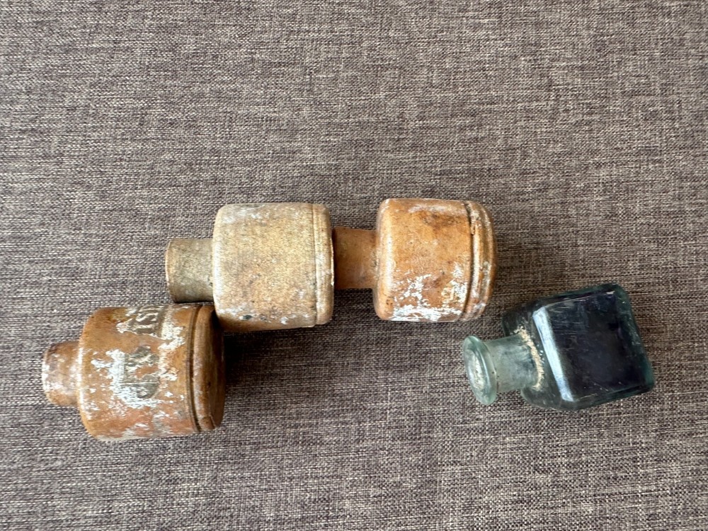 WWI Ceramic ink jars 4 pieces