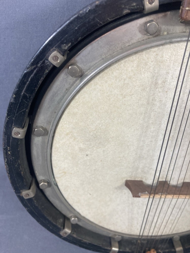 Vintage 40s/50s Original Leather 8 String Mandolin Banjo 61cm