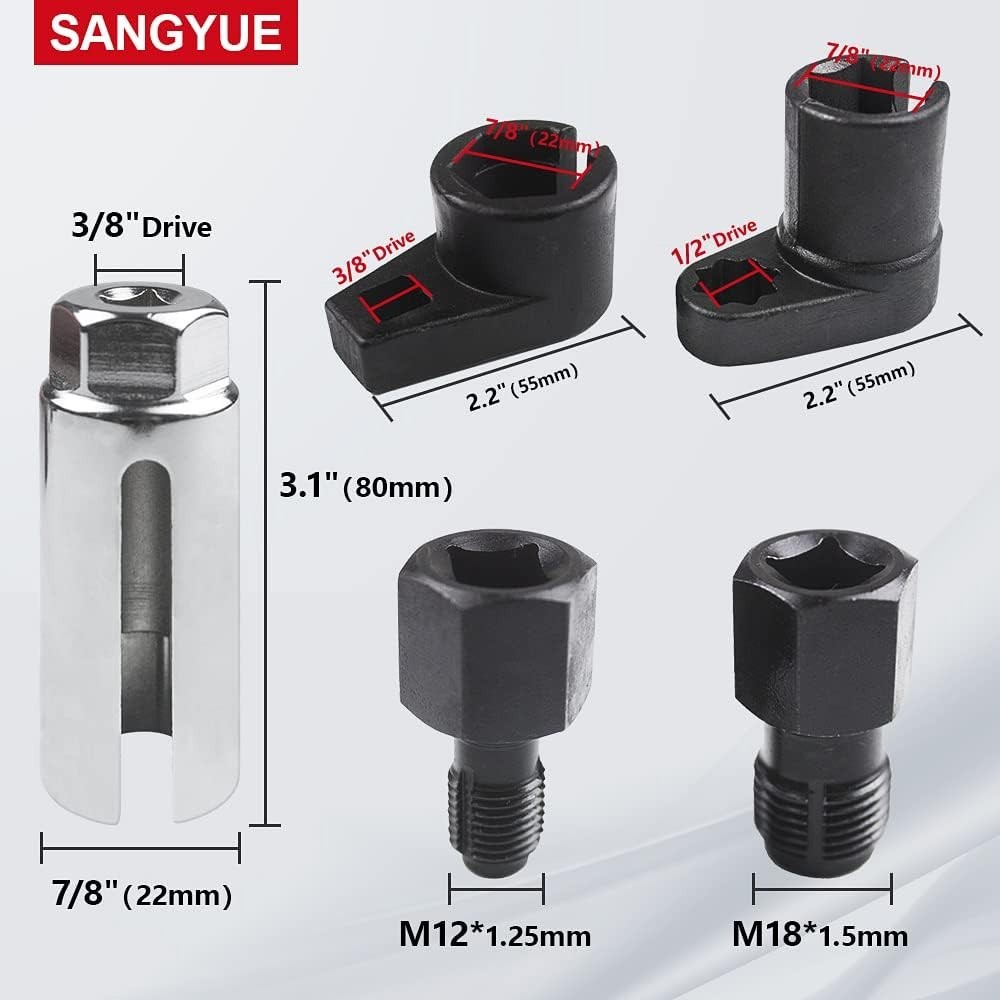 Oxygen Sensor Socket Wrench Thread Chaser 02 Sensor Remover Tool Offset Vacuum S