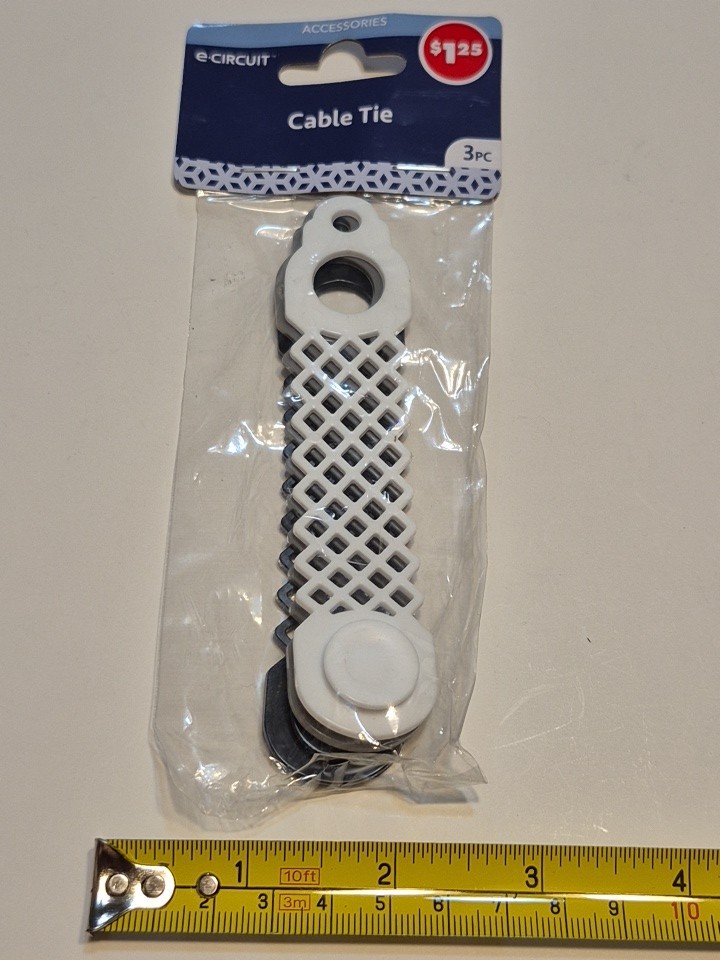 Cable Tie 3pc White Black Grey E-circuit