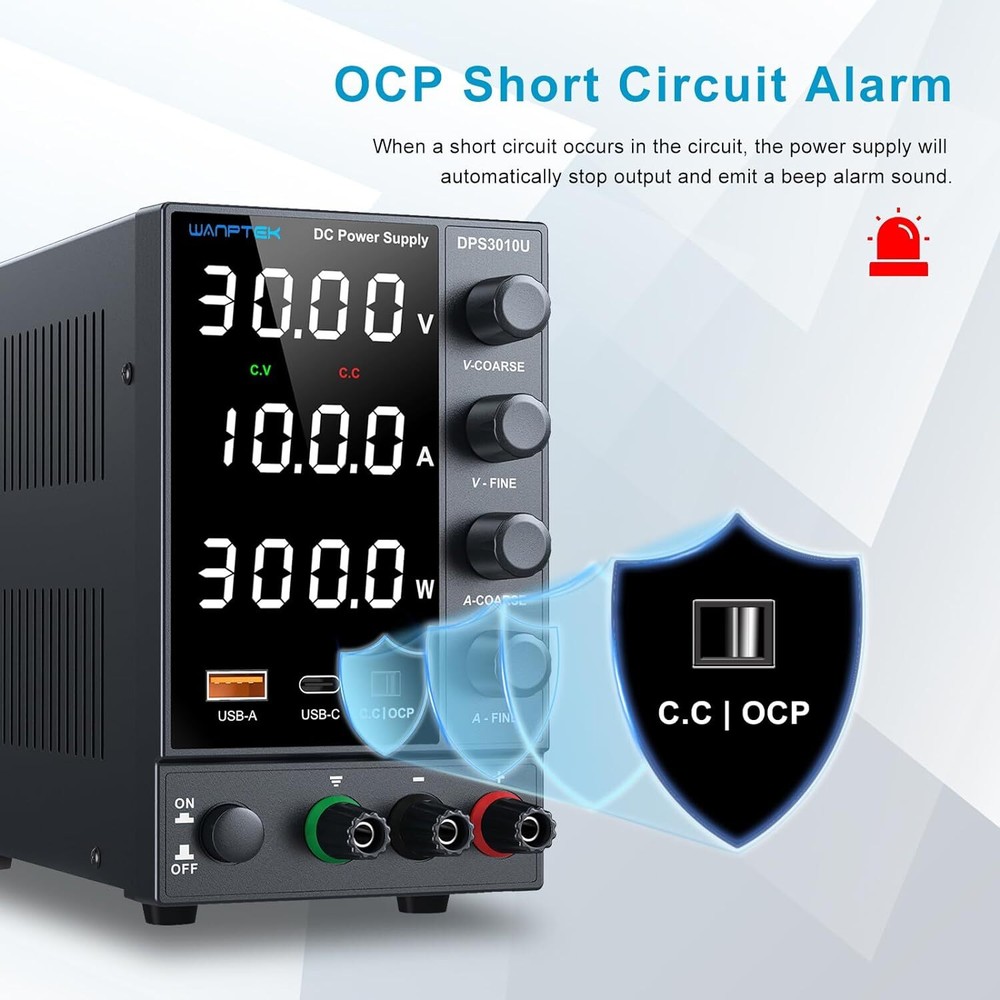 DPS3010U 0~30V 0~10A Adjustable DC Power Supply Lab Variable Bench Power Switch