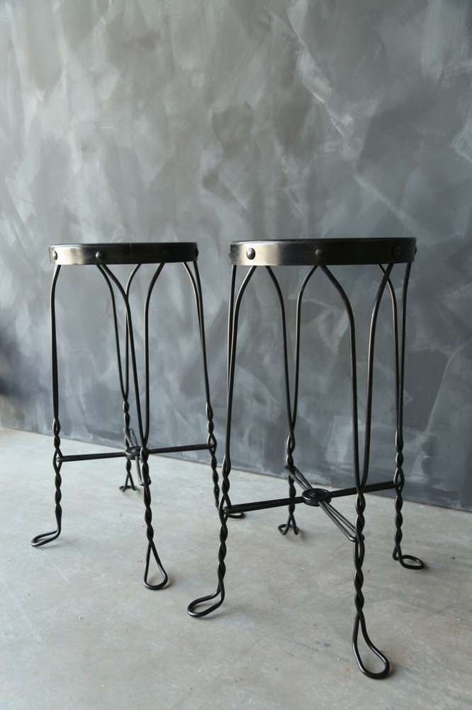 Antique Cafe metal stools Ice cream parlor stools