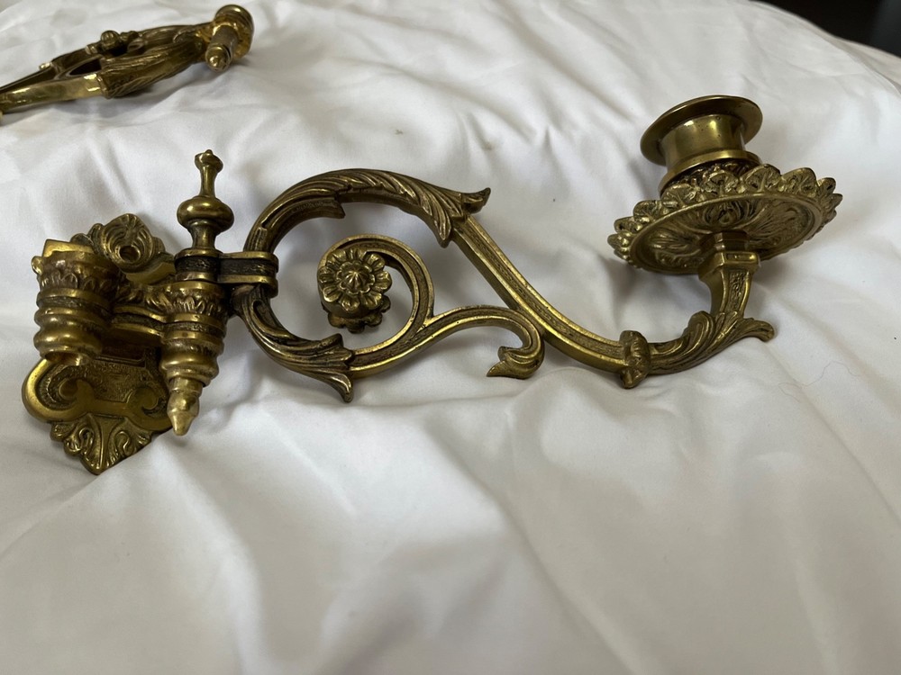 Antique Sconce Reproduction Solid Brass All Hand Made In VA.