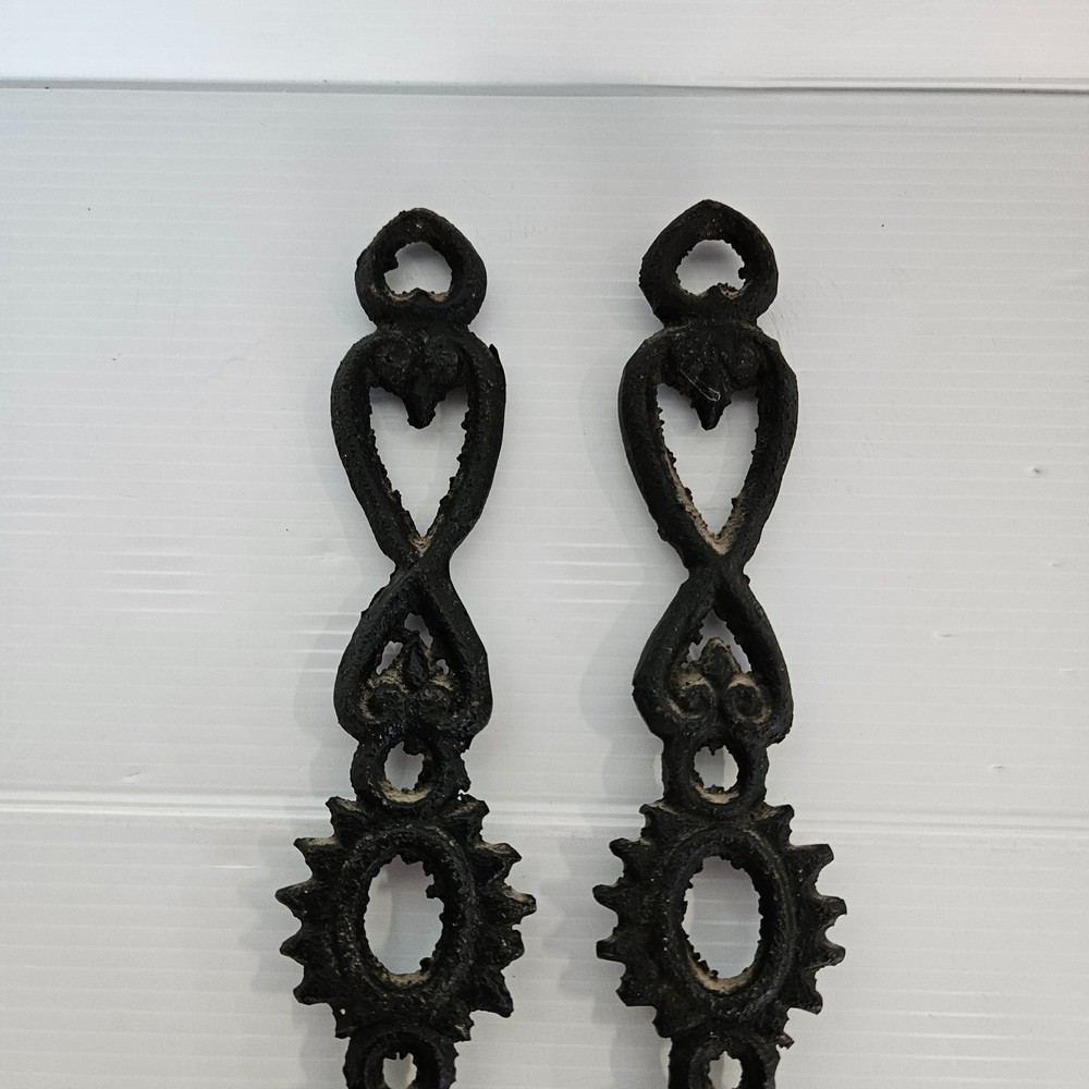 Vintage Black Cast Iron Fork and Spoon Set 12.25" Long