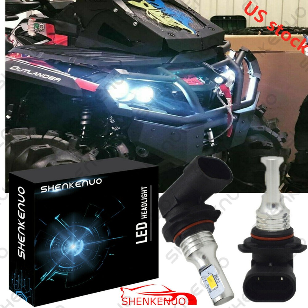 9005 HB3 Xenon White LED Bulb Headlight For Can-Am Outlander 1000 800R 2013-2018