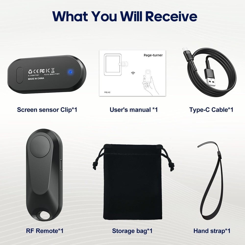 DATAFY Page Turner & Remote Shutter for Kindle/Phone Remote Control Clicker