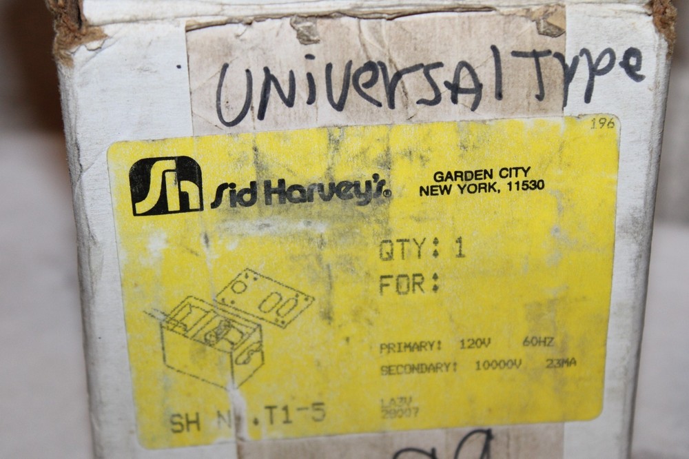 NEW Sid Harveys Ignition Transformer T1-5 120 / 10,000 Volt