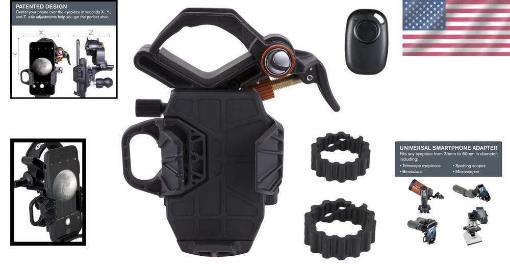 3-Axis NexYZ DX Smartphone Digiscoping Adapter with Bluetooth Remote Control