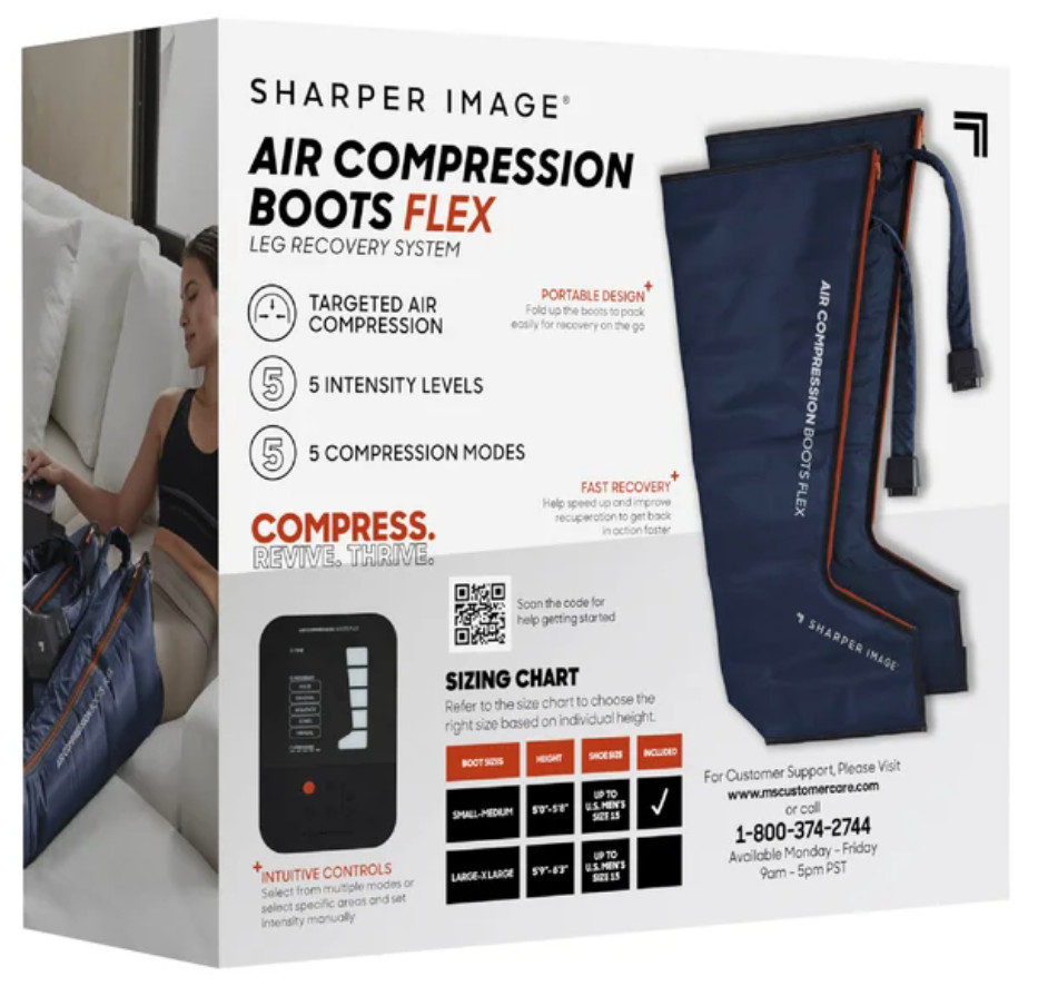 SHARPER IMAGE AIR COMPRESSION Flex BOOTS Small/Medium blue