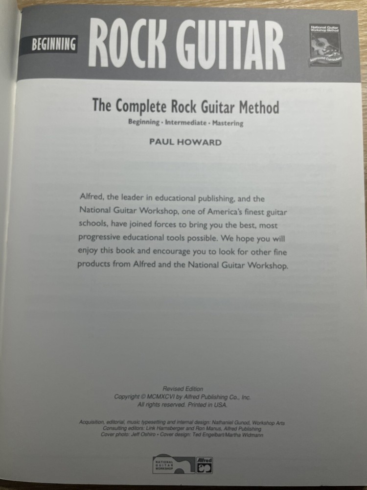 Beginning Rock Guitar by Paul Howard (Alfred, 1996) - Includes CD