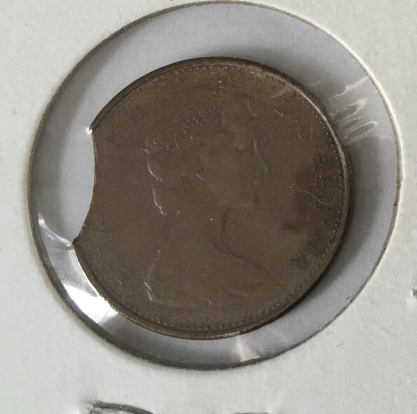 Canada 1c 1978 Curved Clip ERROR