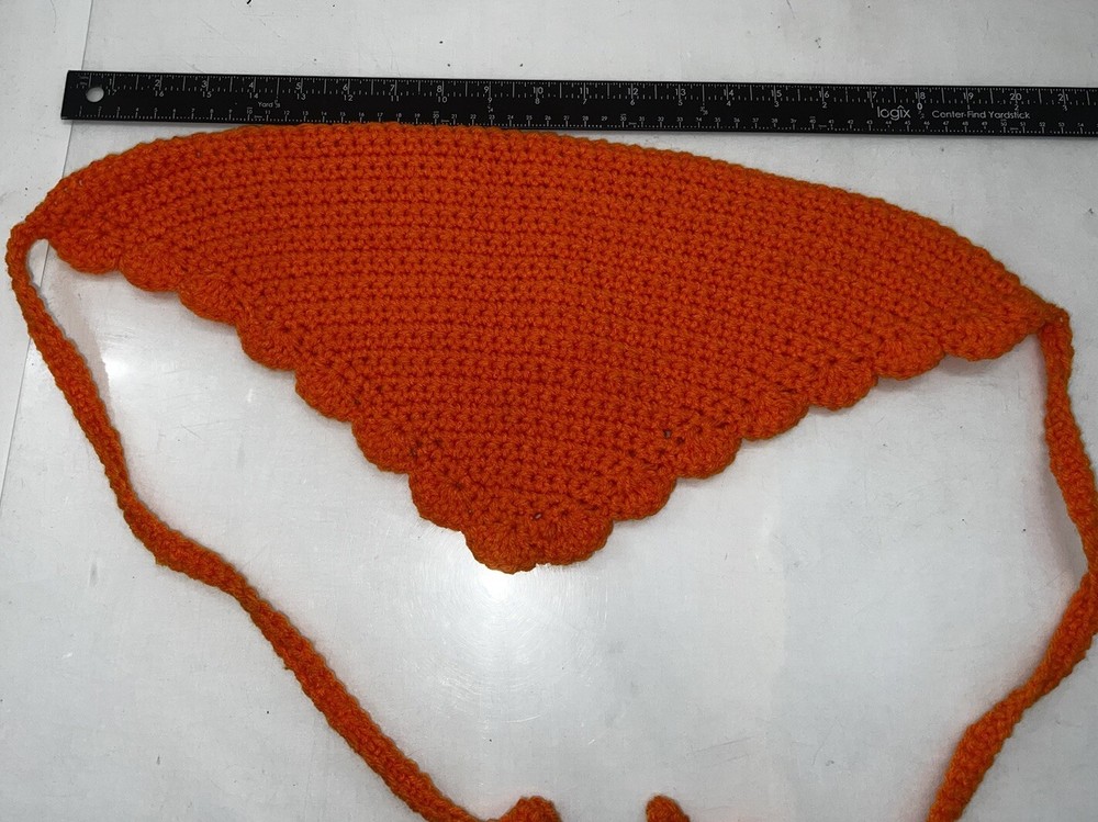 Handmade Crochet Head Bonnet Red OSFA