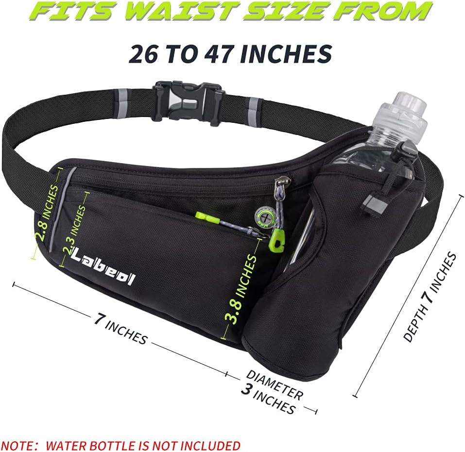 Waist Pack, Waterproof Hydration Belt with Water Bottle Holder, Adjustable Fa...