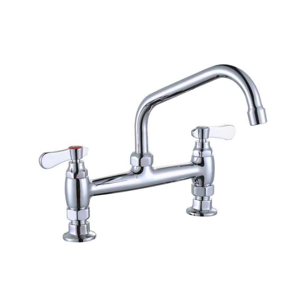 Multi-functional Double-Handle Deck Mounted Commercial Standard Kitchen Faucet