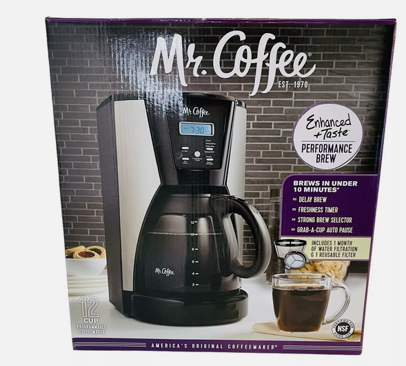 Mr. Coffee 12-Cup Programmable Coffee maker PERFORMANCE BREW - NIB
