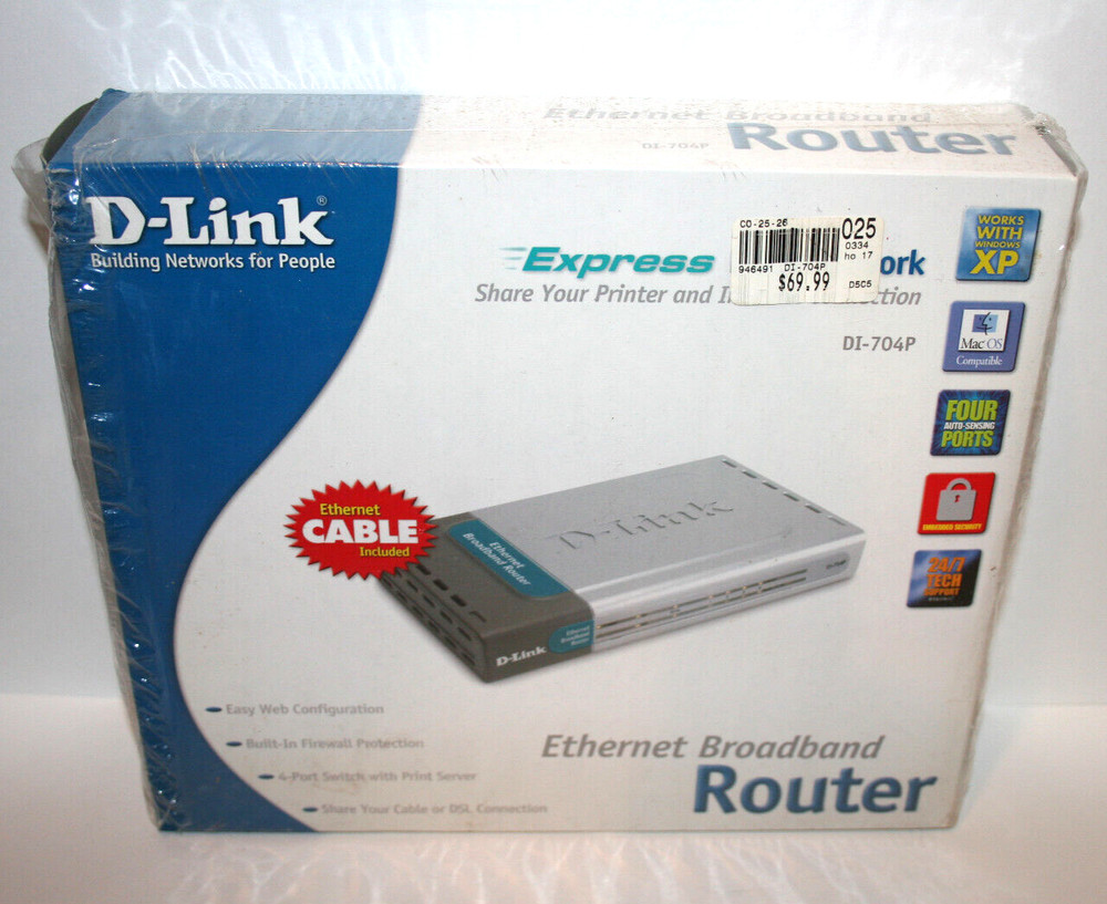 D-LINK Ethernet Broadband Wired Internet Router DI-704P