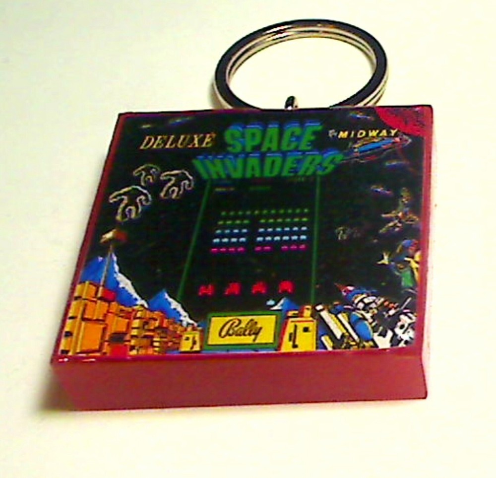 Space Invaders Deluxe Arcade Coin Door accessory Keychain