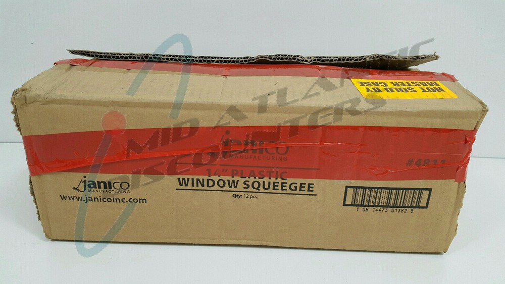 12 Janico 14" Plastic Window Glass Cleaning Squeegee #4811 Handle & Blade