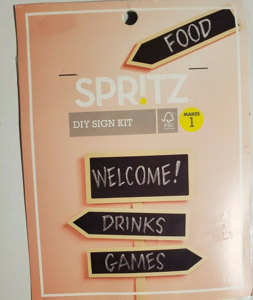 SPRITZ 5 Pcs WOOD BLACK BOARD  Sign Kit