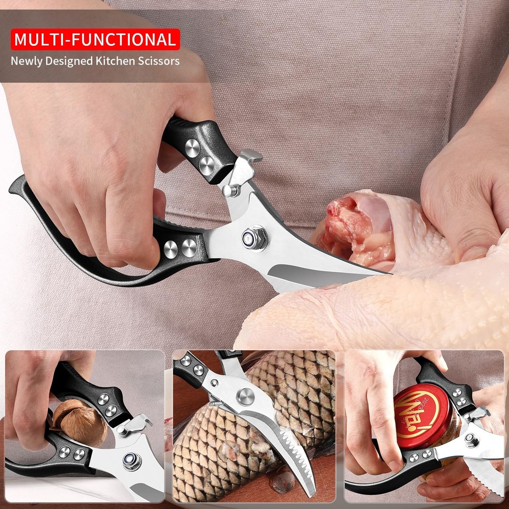 Professional Heavy Duty Poultry Shears - Kitchen Shears for Spatchcocking Chi...