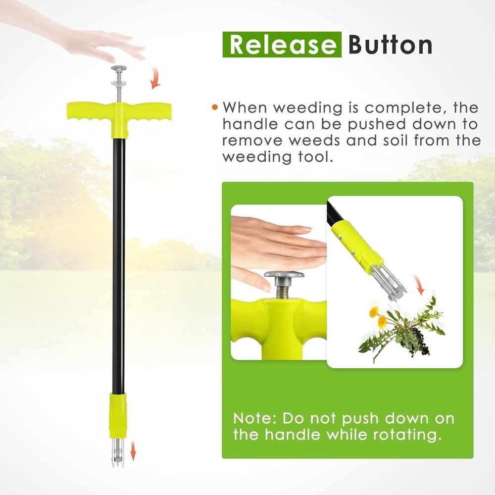 3 Claws Weed Puller Tool, Stand Up Weed Puller with Long Ergonomic Handle, We...