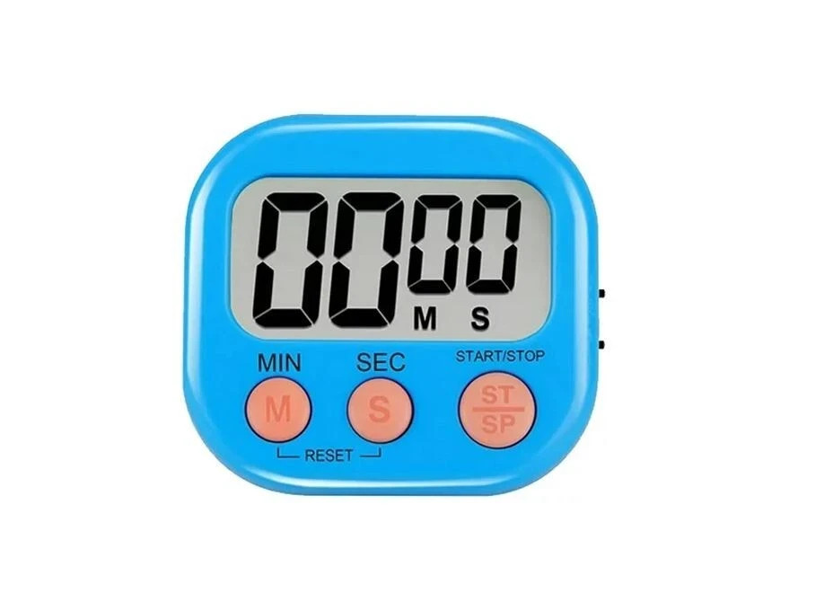 small digital kitchen timer magnetic back countdown Alarm reminder Timer blue
