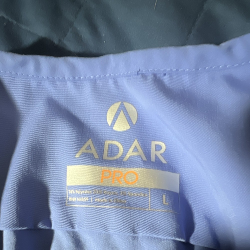 Adar PRO Light Blue Solid Medical Scrub Set Size L