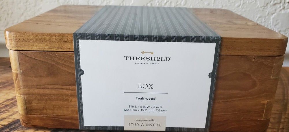 *NEW* 6" x 8" Teak Wood Box Natural - Threshold - Studio McGee