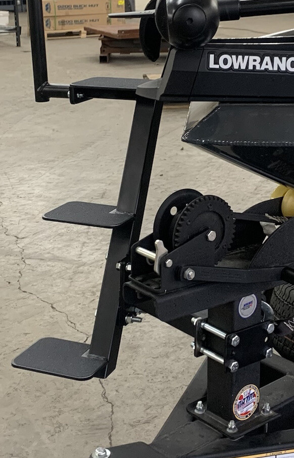 Winch mount triple step boat trailer steps