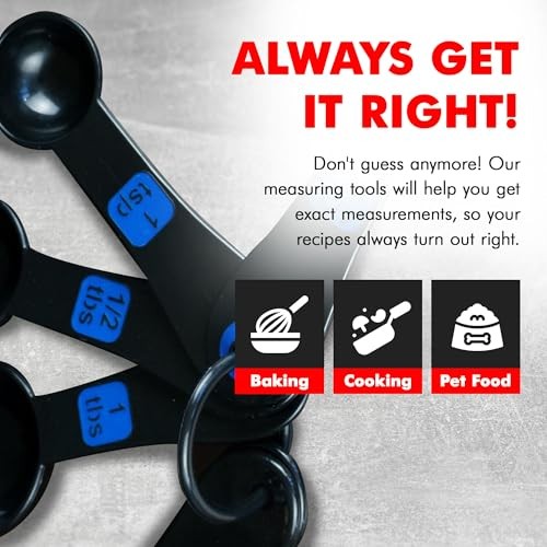 Easy to Read Plastic, Measuring Cup Set, 10 piece set Blue