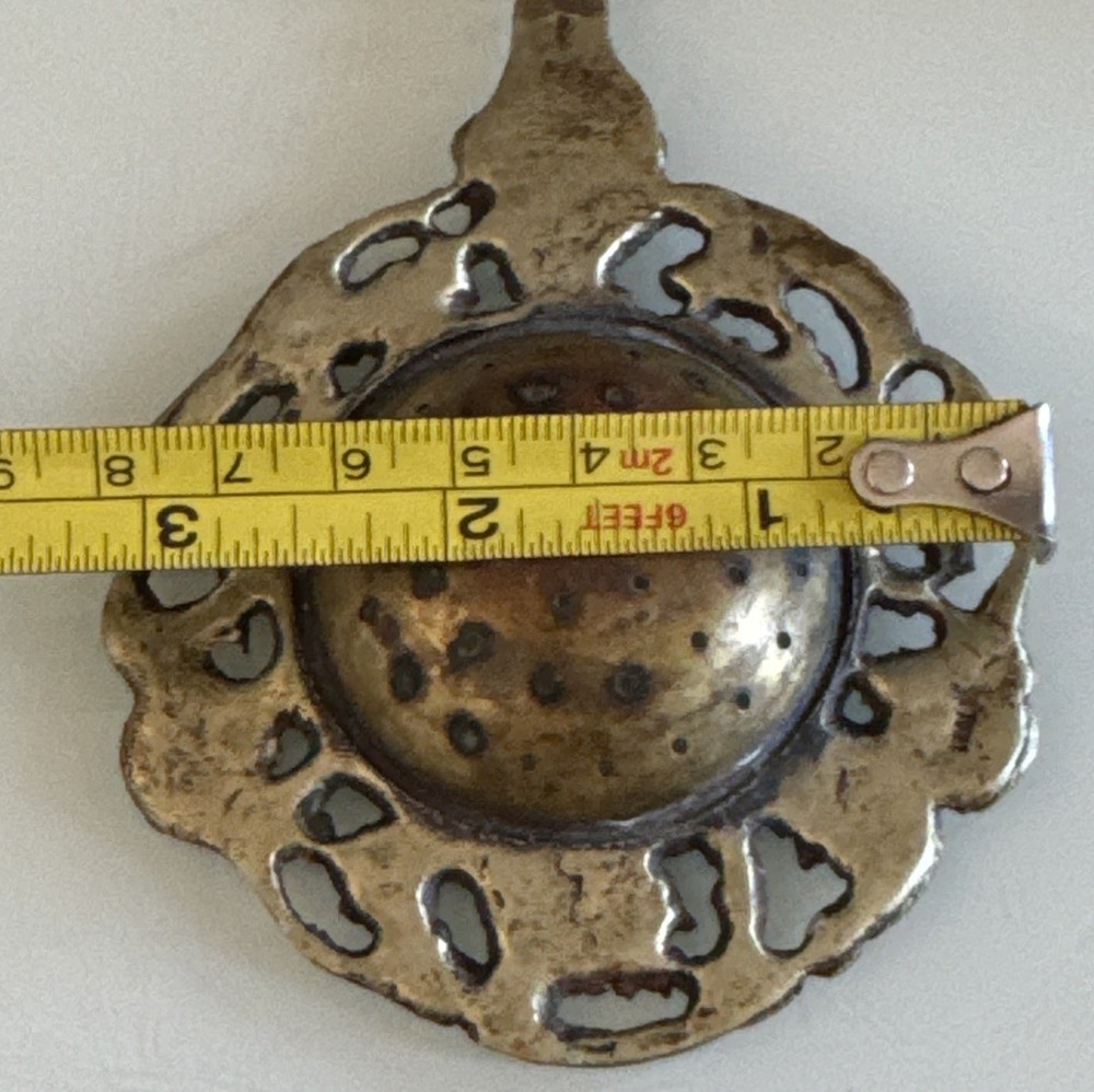 Antique Brass Ornate Tea Strainer