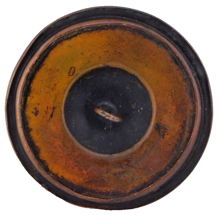 Large 19th C. Antique Porcelain & Basse Taille Enamel in Copper BUTTON NICE