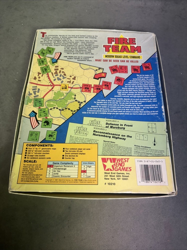 West End Games Fire Team Modern Squad Level Command 99% Complete 10210 READ*