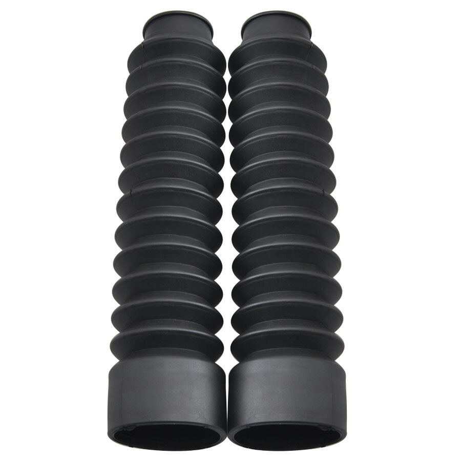 2Pcs Universal Front Rubber Fork Boots Shock Absorber Protector Dust Cover Black