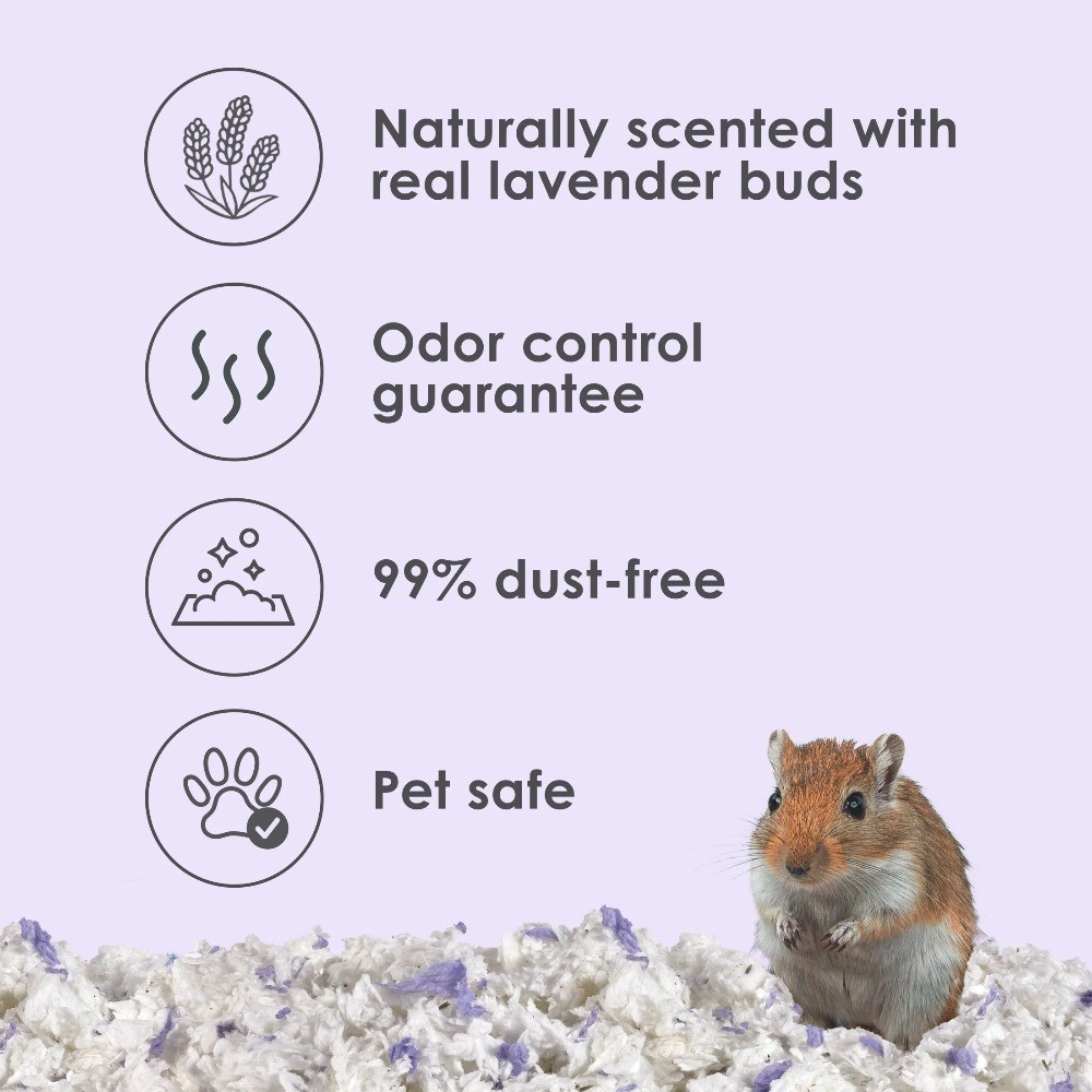 Comfortable Lavender Scented Paper Bedding for Small Animals 49.2L
