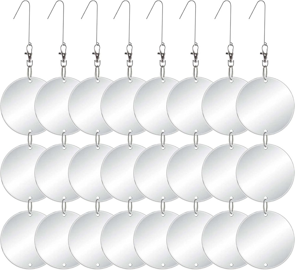 Upgraded Bird Scare Discs Set - Large 24 Discs - Highly Reflective Double-Sid...