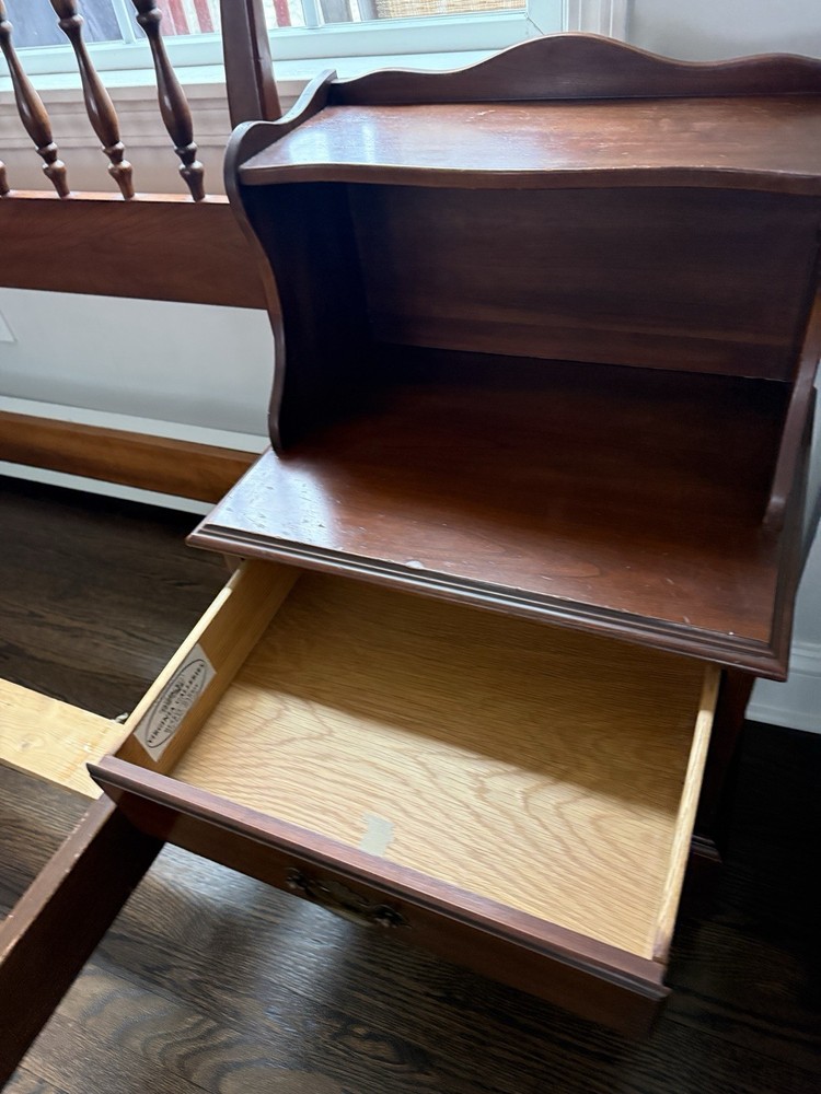 Full Bedroom Set w/ Bedframe, Headboard, Nightstand, Mirror (Cherry)