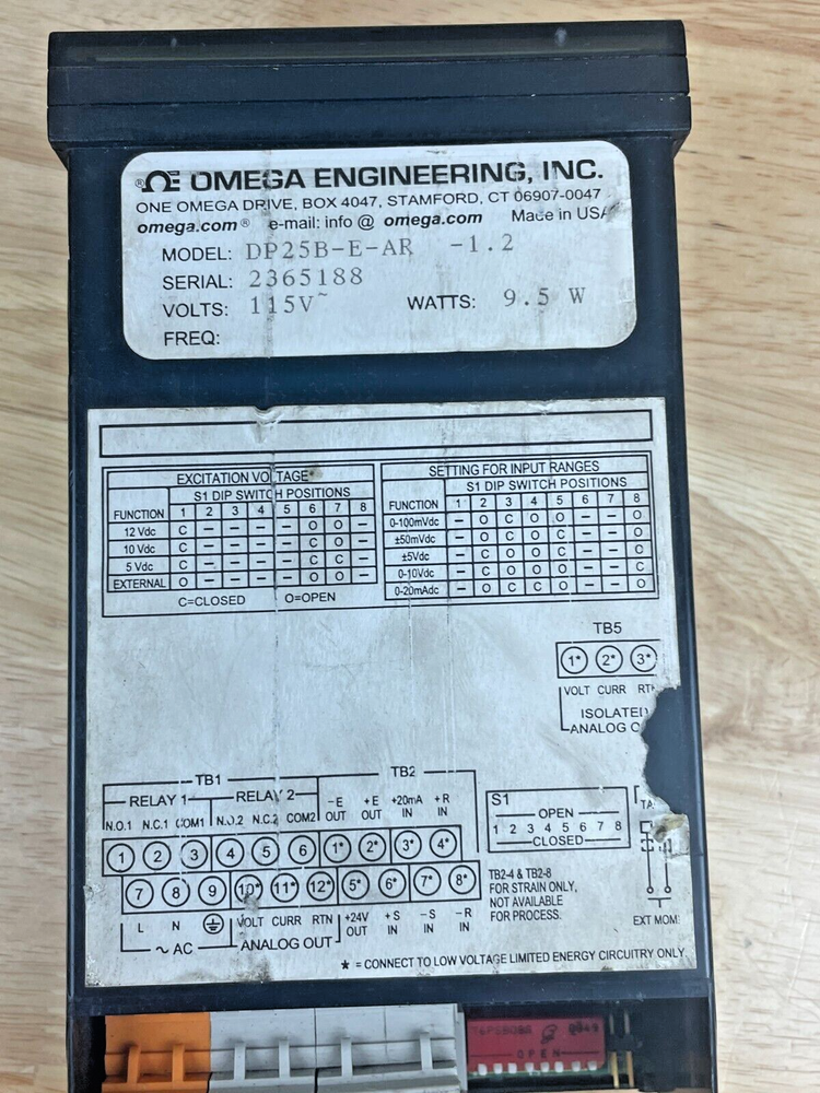 Omega Engineering DP25B-E-AR Process Panel Meter, Ver 1.2