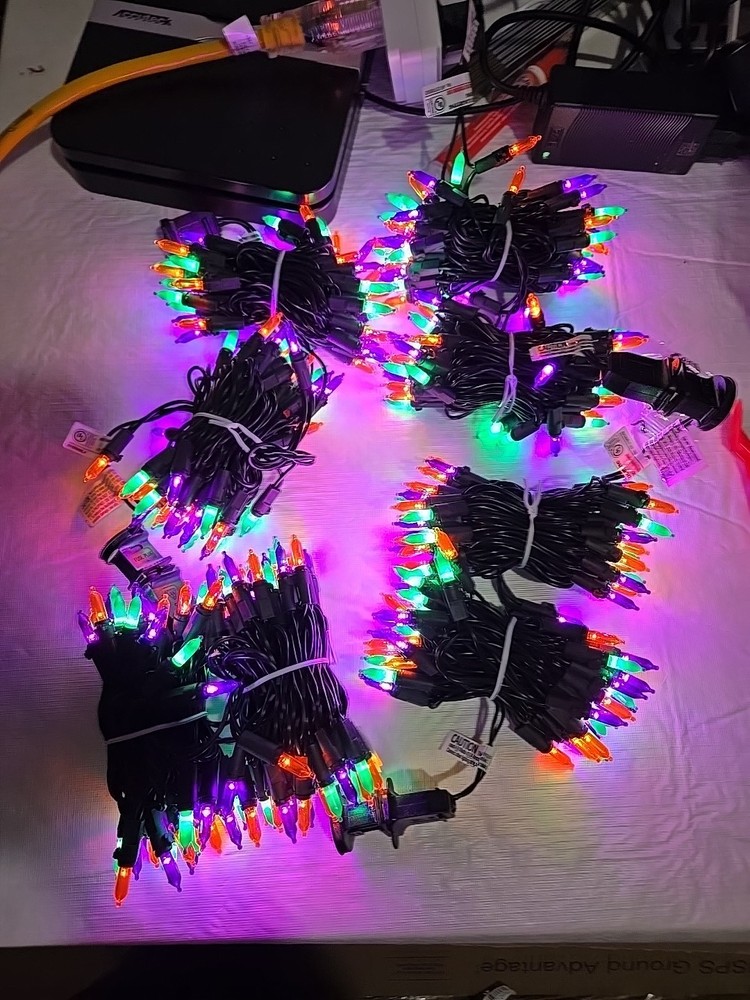 4 Pack- Hyde and Eek! 100 LED Multicolor Mini string Lights Halloween decor