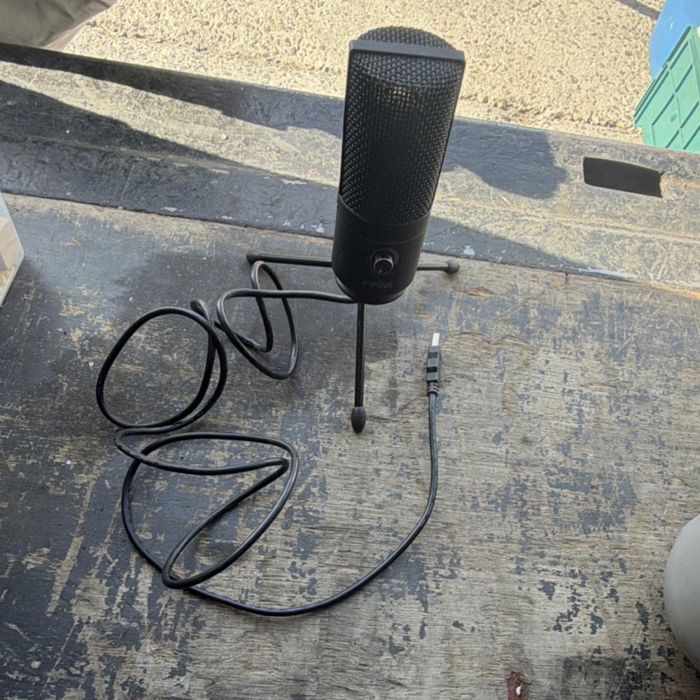 FIFINE USB Microphone Black with Tripod Stand and Volume Control