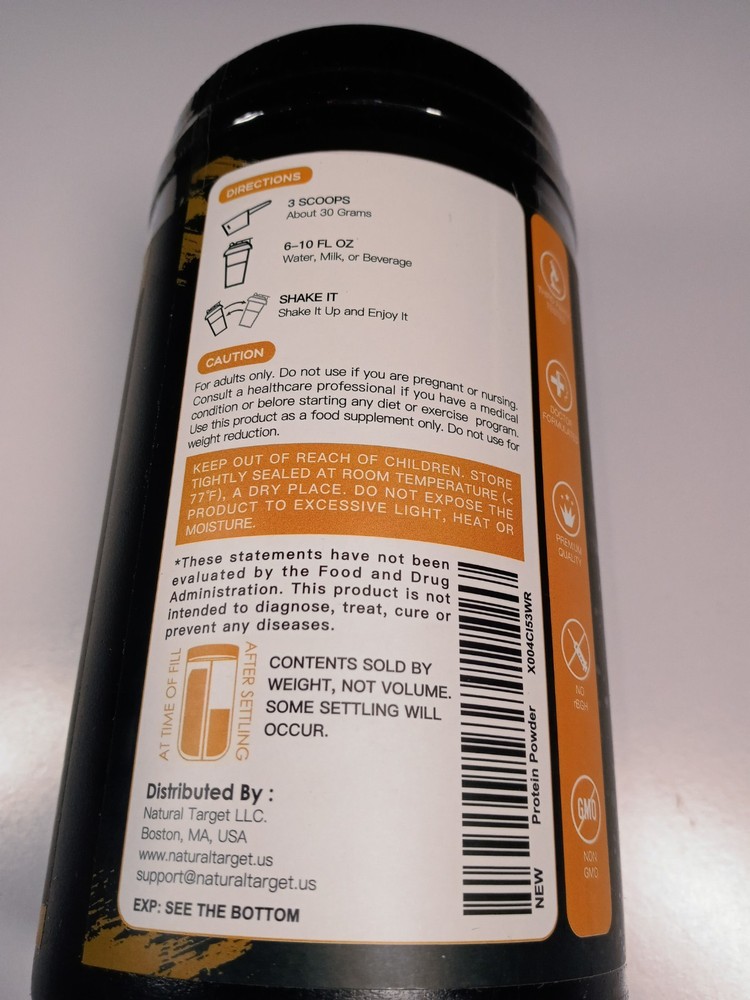 Nature Target Whey Isolate Protein Powder Unflavored 25g Protein