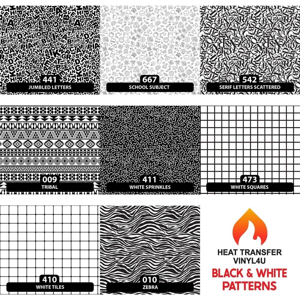 Black & White / Houndstooth Patterned HTV 13.5" ROLL **FREE SHIPPING**