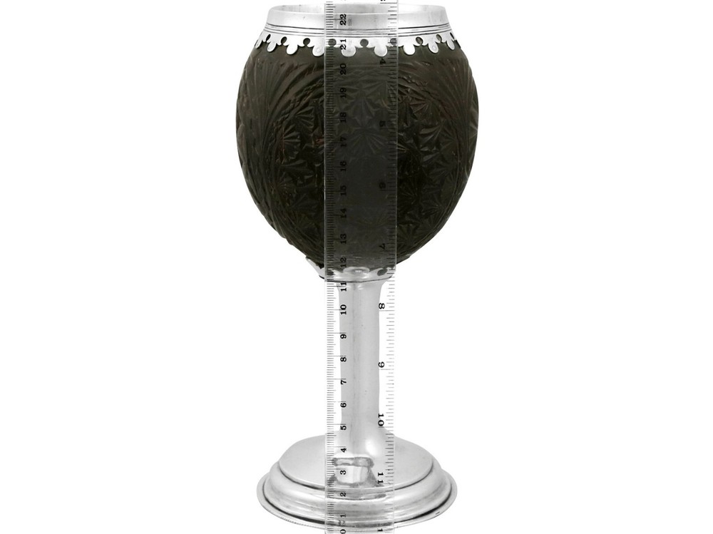 1820s Antique Silver Mounted Coconut Cup