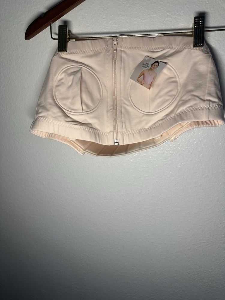 Beige Hands-Free Breast Pump Bra with Adjustable Back Panel