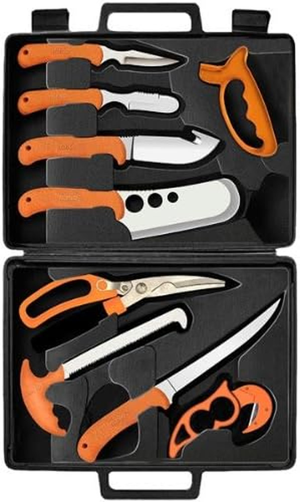 RUK0131 Wild for Game Processing Set with Orange Handles/Hard Nylon Case & Cutti