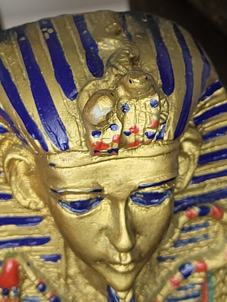 Egyptain pharaoh Bust candle Holder, Has Small Damage Decor Replacement
