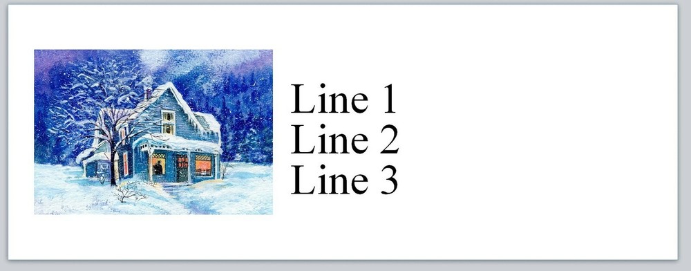 Personalized Address labels Winter Scenery Cottage (jx 132)