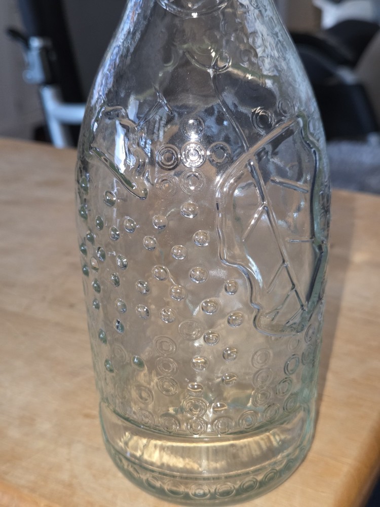 Decorative Clear Glass Bottle with Embossed Leaf Pattern