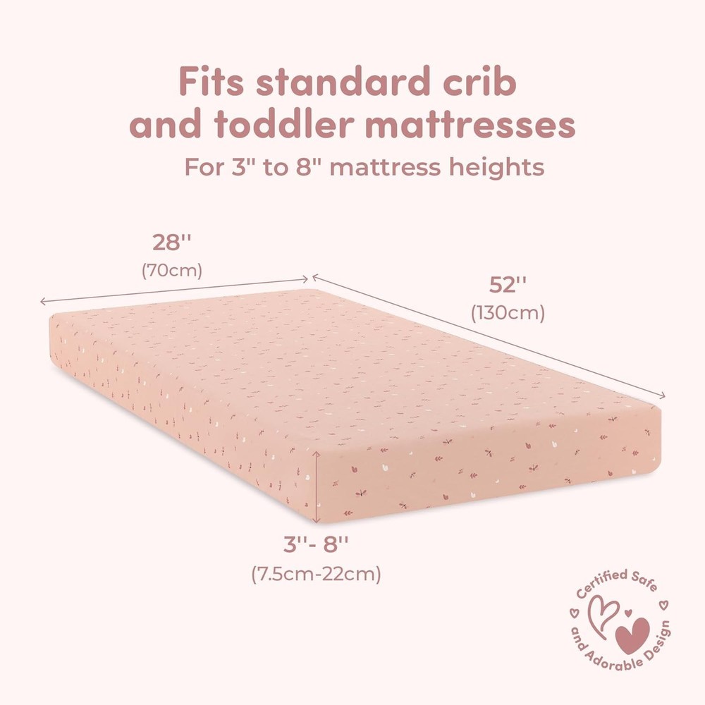 Sweety Fox 2-Pack Fitted Crib Sheets, 52"x28", Dragonfly Pattern (NEW)