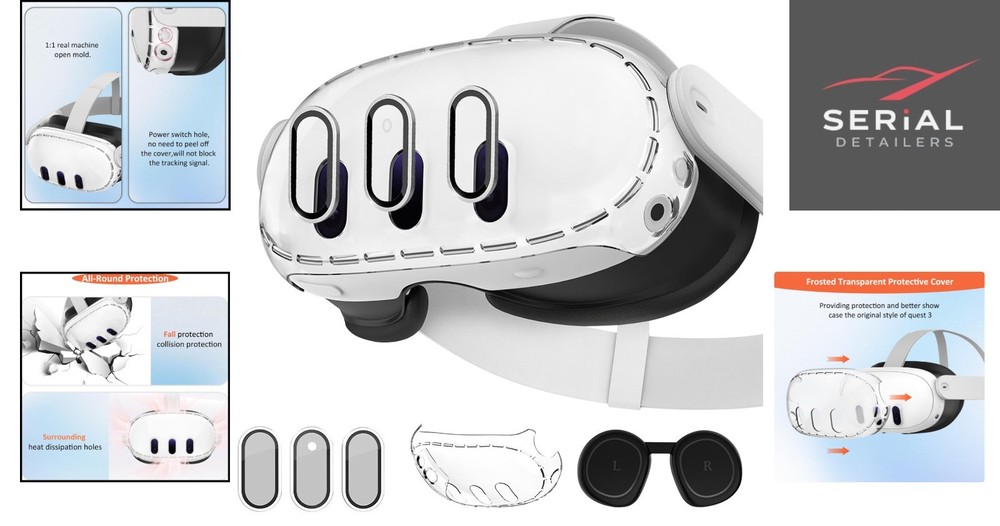 3-In-1 Lens Protector for Meta Quest 3, Plastic Hard Protective Shell Cover
